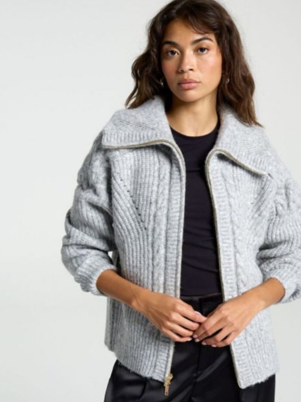 Calia Women's Oversized Full Zip Sweater in Light Heather Grey size XXL NWT $118